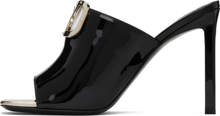 Valentino Garavani Black VLogo Heeled Sandals - Image 3