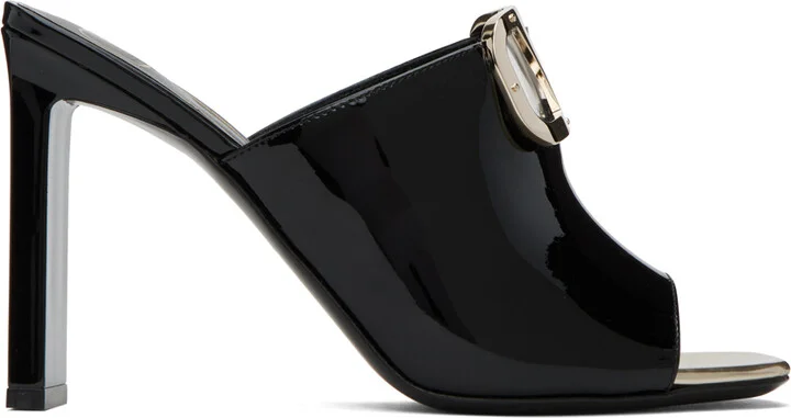 Valentino Garavani Black VLogo Heeled Sandals