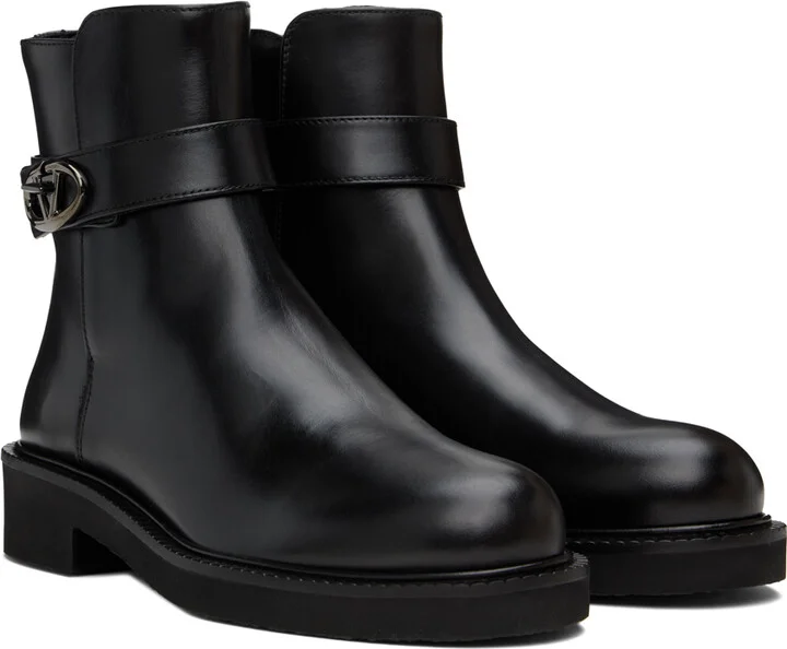 Valentino Garavani Black VLogo Locker Boots - Image 4