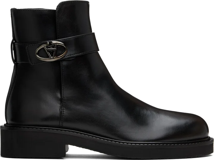 Valentino Garavani Black VLogo Locker Boots