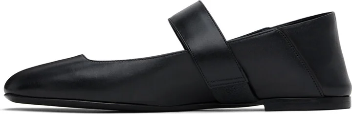 Valentino Garavani Black VLogo Locker Mary-Jane Ballerina Flats - Image 3