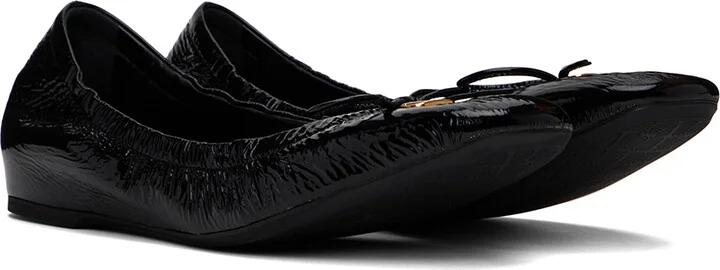 Valentino Garavani Black VLogo Signature Ballerina Flats - Image 4