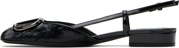 Valentino Garavani Black VLogo Signature Ballerina Flats - Image 3