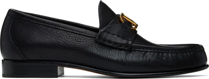 Valentino Garavani Black VLogo Signature Buffalo Loafers