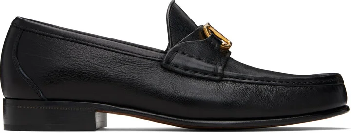 Valentino Garavani Black Vlogo Signature Buffalo Loafers