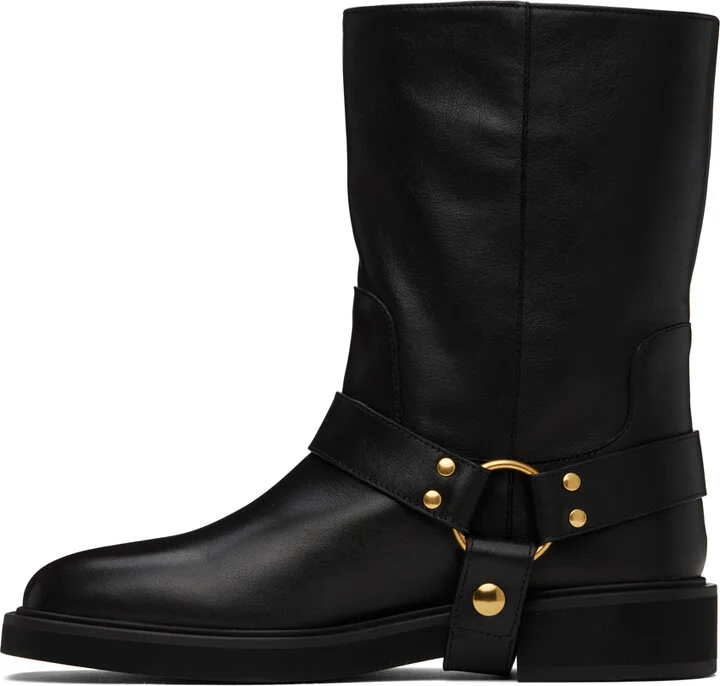 Valentino Garavani Black VLogo Signature Calfskin Boots - Image 3