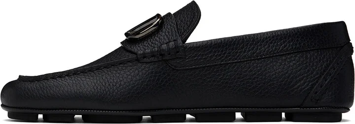Valentino Garavani Black VLogo Signature Driving Loafers - Image 3