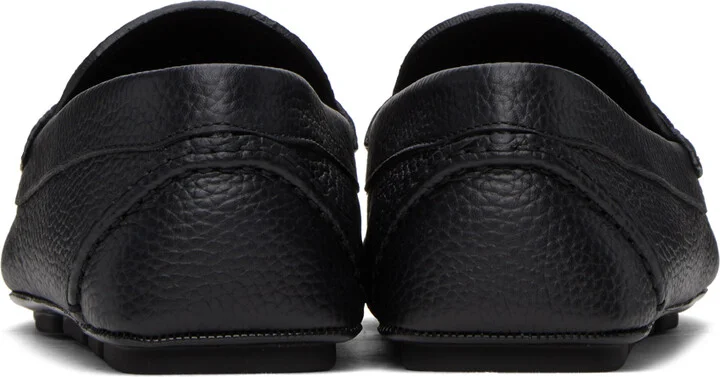 Valentino Garavani Black VLogo Signature Grainy Calfskin Loafers - Image 2