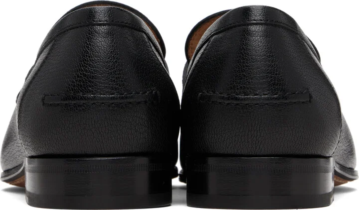 Valentino Garavani Black Vlogo Signature Kidskin Loafers - Image 2