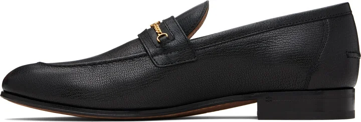 Valentino Garavani Black Vlogo Signature Kidskin Loafers - Image 3