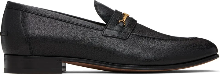 Valentino Garavani Black Vlogo Signature Kidskin Loafers