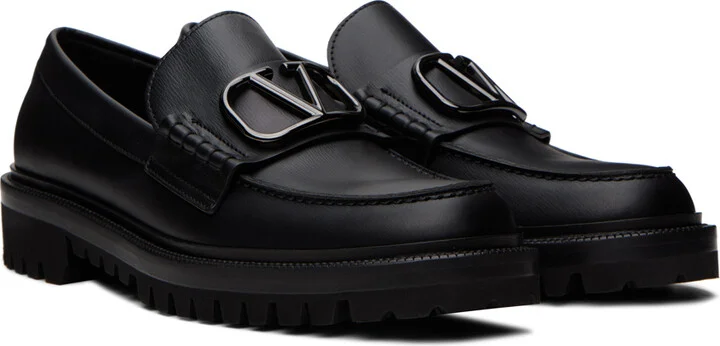 Valentino Garavani Black VLogo Signature Loafers - Image 4