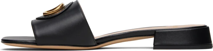 Valentino Garavani Black VLogo Signature Slide Sandals - Image 3