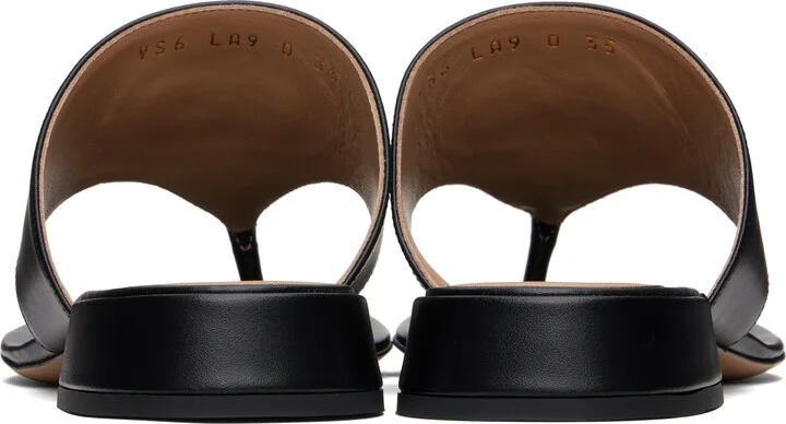 Valentino Garavani Black VLogo Signature Thong Sandals - Image 2