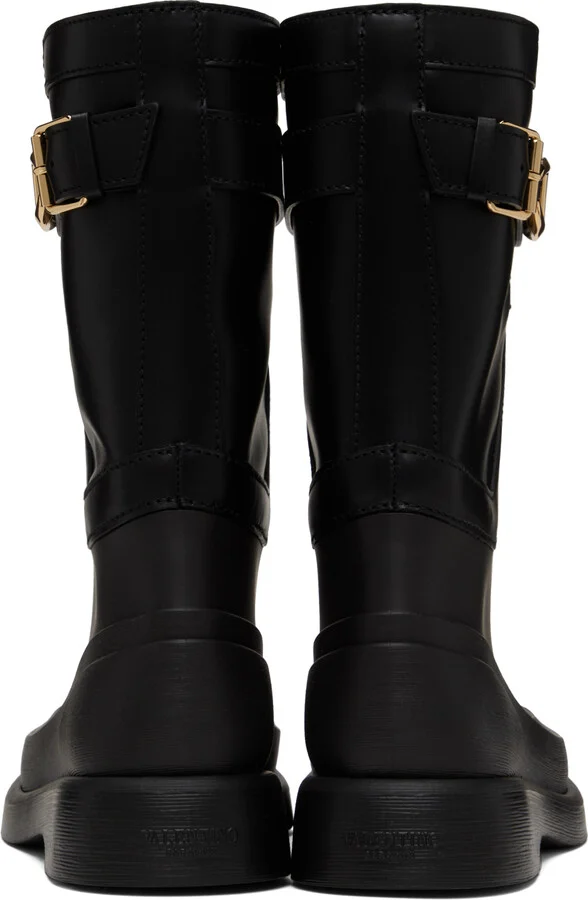 Valentino Garavani Black VLogo The Bold Edition Rain Boots - Image 2