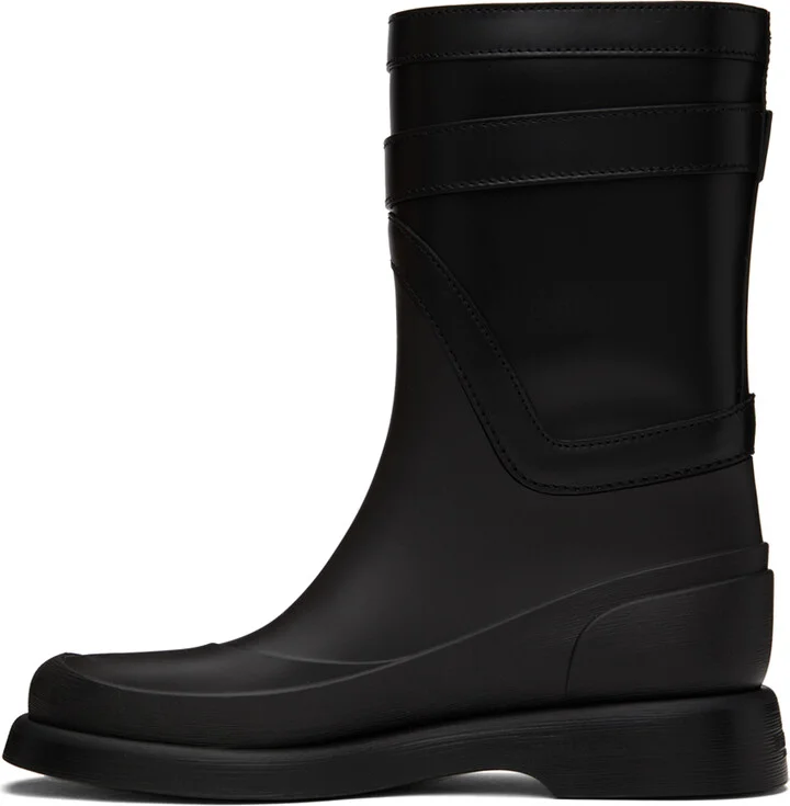 Valentino Garavani Black VLogo The Bold Edition Rain Boots - Image 3