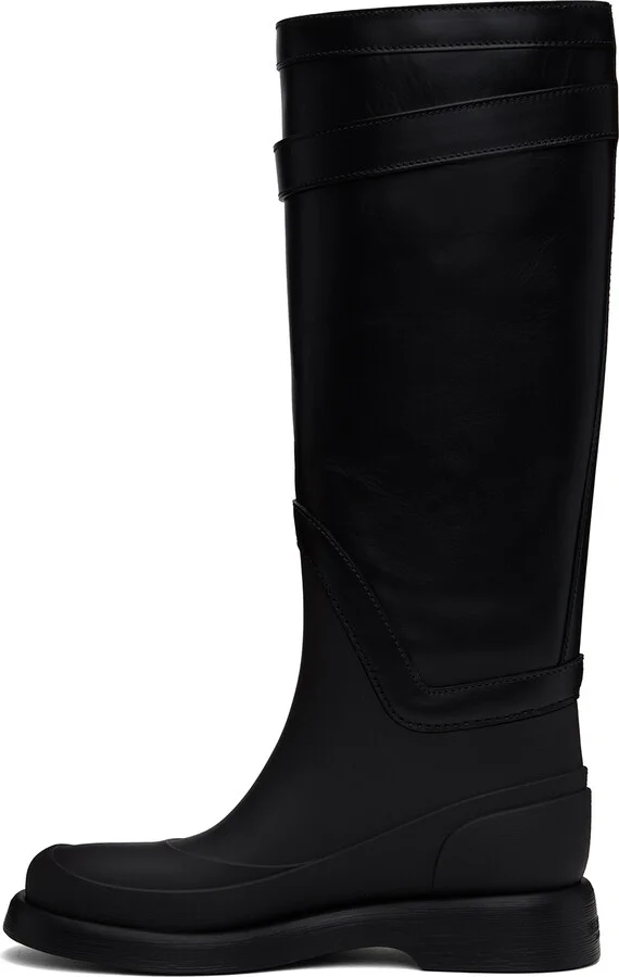 Valentino Garavani Black VLogo The Bold Edition Rain Boots - Image 3