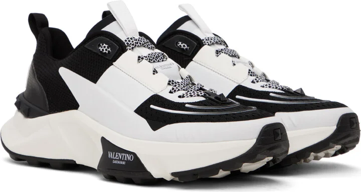 Valentino Garavani Black & White True Act Low Top Sneakers - Image 4