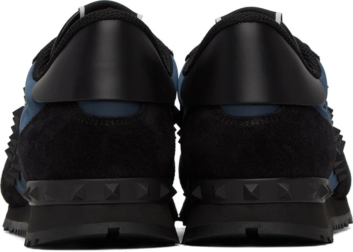 Valentino Garavani Blue & Black Rockstud Sneakers - Image 2