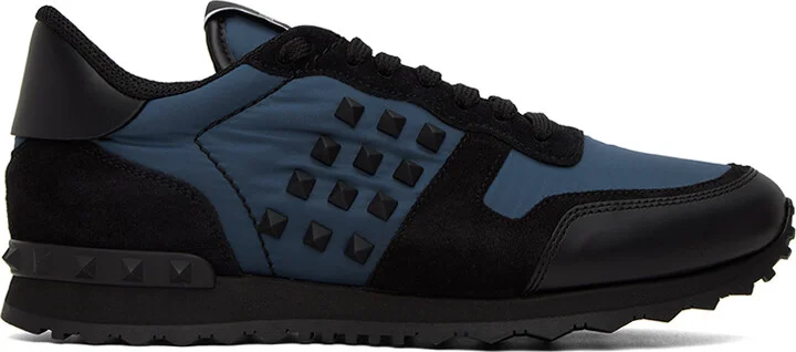 Valentino Garavani Blue & Black Rockstud Sneakers