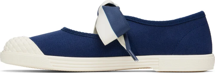 Valentino Garavani Blue & Off-White Bay By Bay Ballerina Sneakers - Image 3