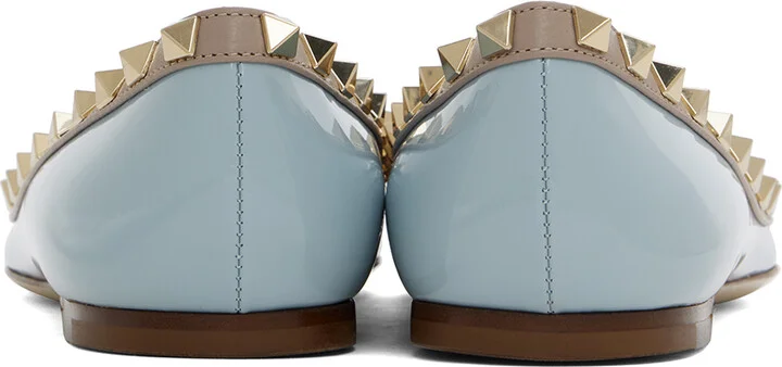 Valentino Garavani Blue Rockstud Ballerina Flats - Image 2