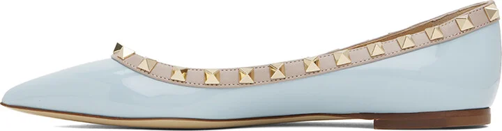 Valentino Garavani Blue Rockstud Ballerina Flats - Image 3