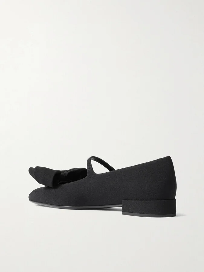 Valentino Garavani - Bowjane 20 Silk-crepe Mary Jane Pumps - Black - Image 3