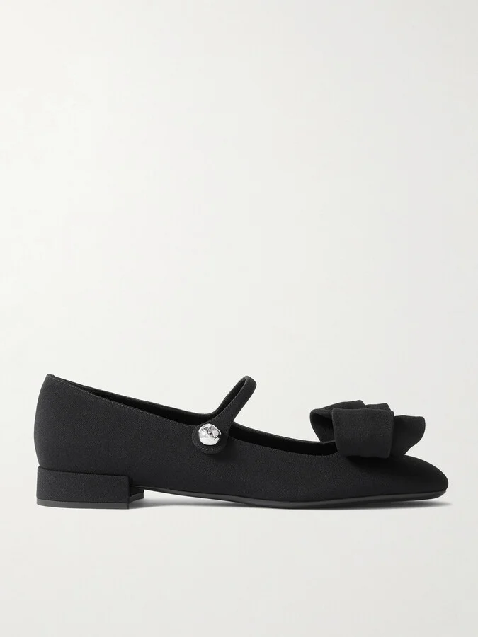 Valentino Garavani - Bowjane 20 Silk-crepe Mary Jane Pumps - Black
