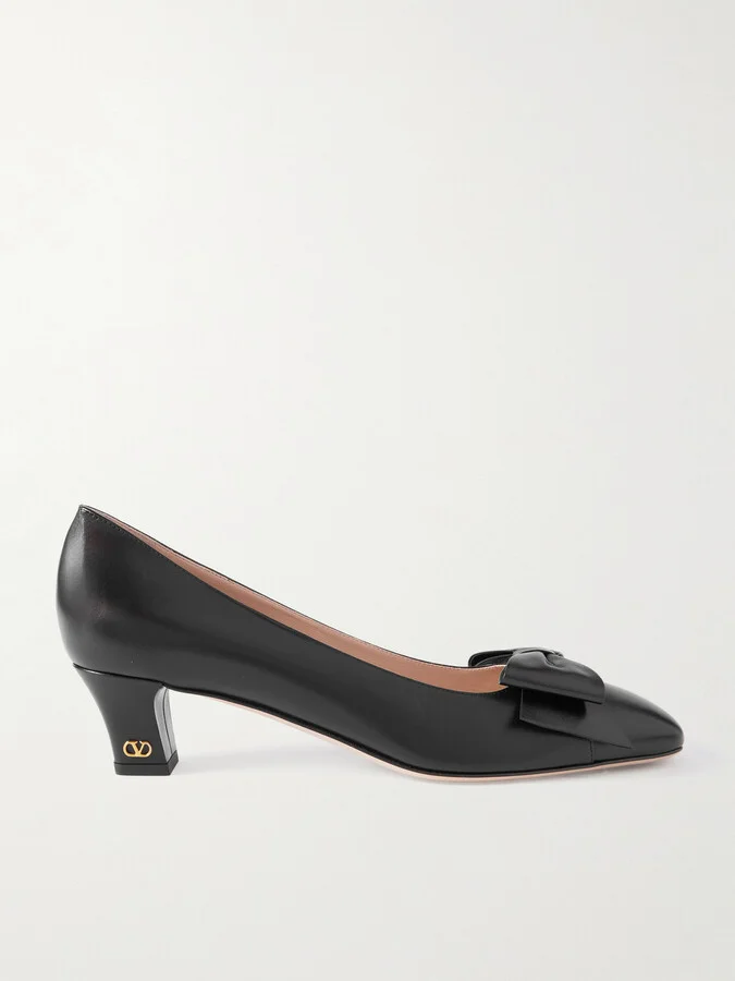 Valentino Garavani - Bowow 45 Bow-embellished Leather Pumps - Black