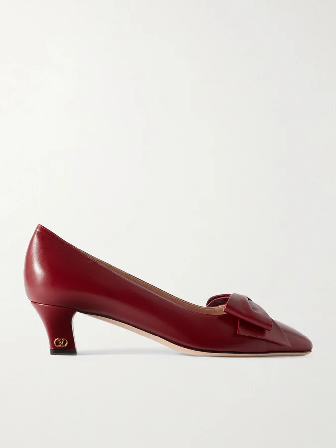 Valentino Garavani - Bowow 45 Bow-embellished Leather Pumps - Red