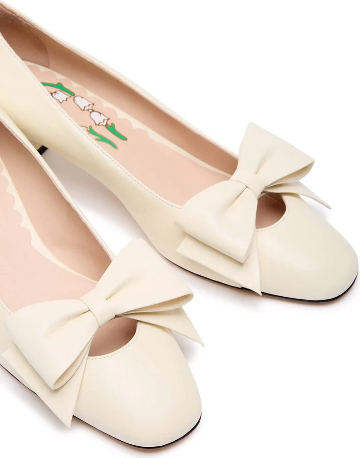 Valentino Garavani Bowow 45 Leather Pumps - Image 3