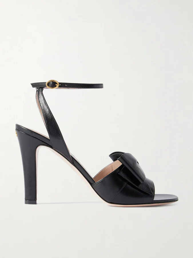 Valentino Garavani - Bowow 95 Bow-detailed Leather Sandals - Black