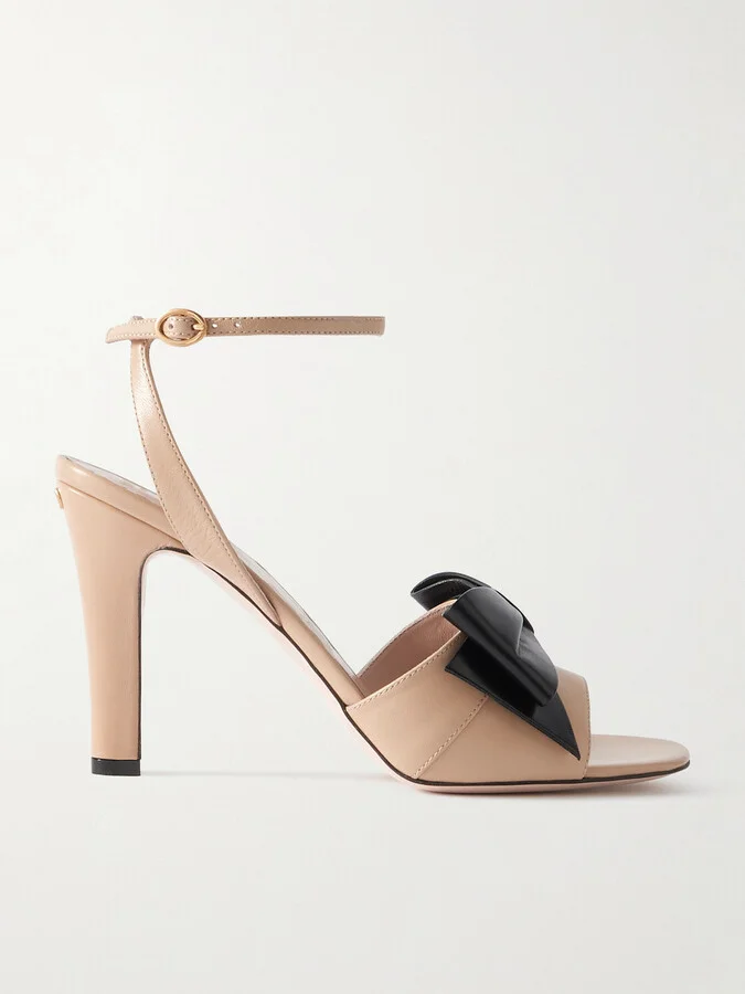 Valentino Garavani - Bowow 95 Bow-detailed Leather Sandals - Neutrals