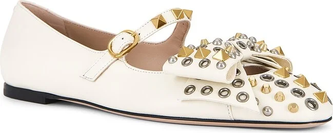 Valentino Garavani Bowow Ballerina Flat in Ivory - Image 2