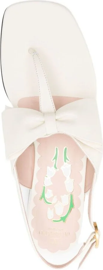 Valentino Garavani Bowow Leather Thong Sandals - Image 2