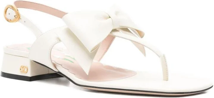 Valentino Garavani Bowow Leather Thong Sandals - Image 3