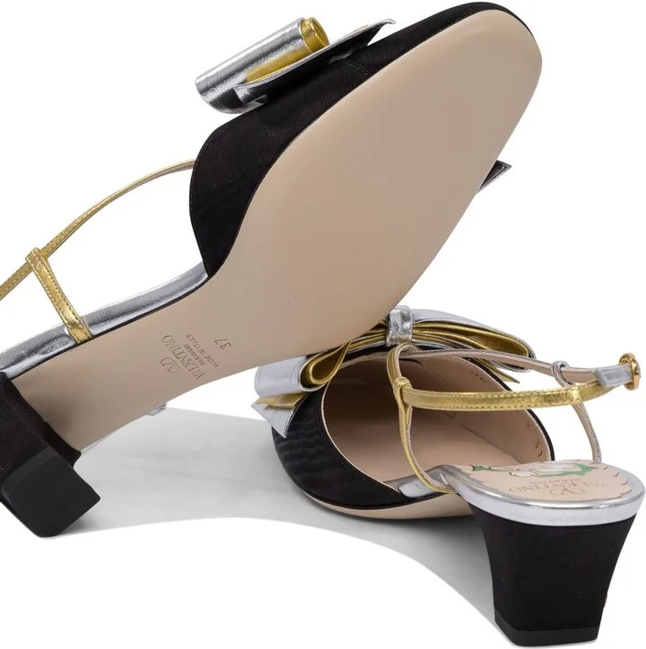 Valentino Garavani "Bowow Moirè 45 Mm" Slingback Pumps - Image 11