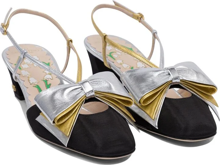 Valentino Garavani "Bowow Moirè 45 Mm" Slingback Pumps - Image 2