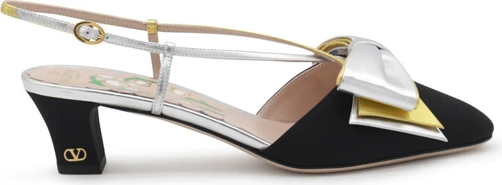 Valentino Garavani "Bowow Moirè 45 Mm" Slingback Pumps