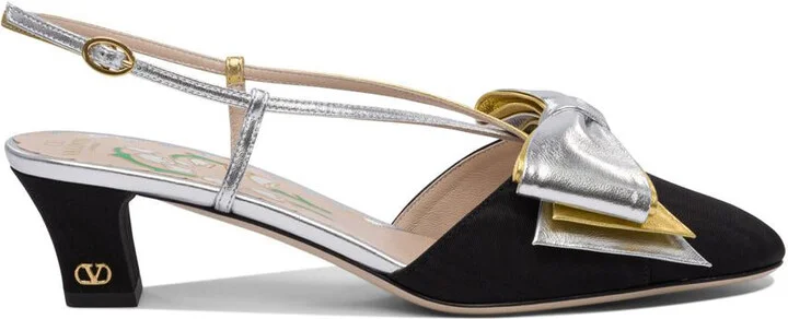 Valentino Garavani "Bowow Moirè 45 Mm" Slingback Pumps