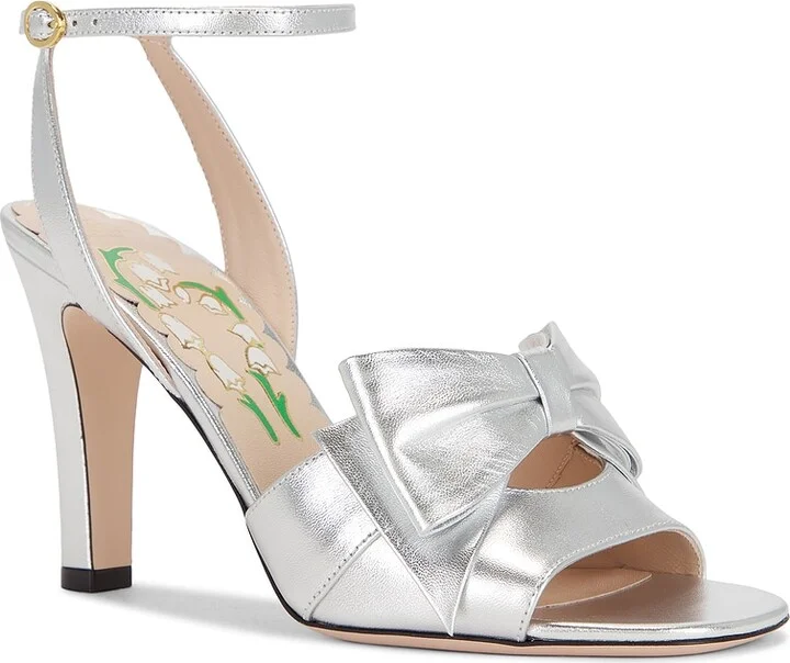 Valentino Garavani Bowow Sandal in Metallic Silver - Image 2