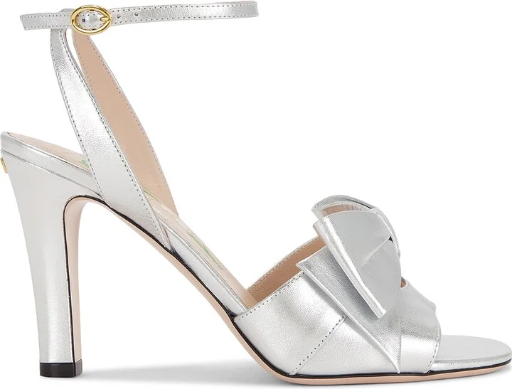 Valentino Garavani Bowow Sandal in Metallic Silver