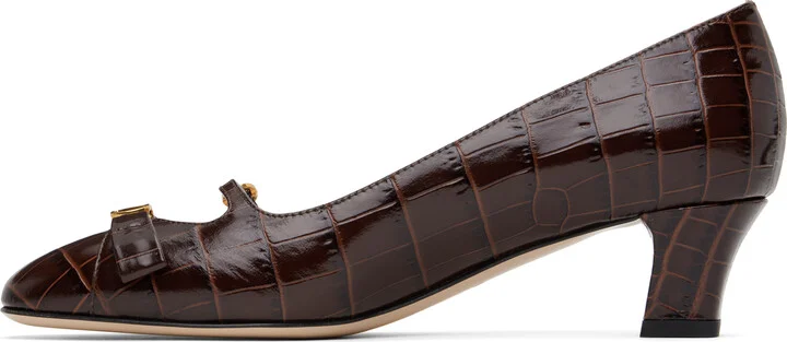 Valentino Garavani Brown Bowow Décolleté Heels - Image 3