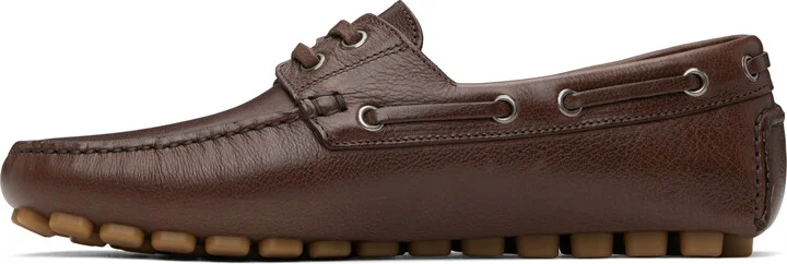 Valentino Garavani Brown Driver Fastaway Buffalo Loafers - Image 3