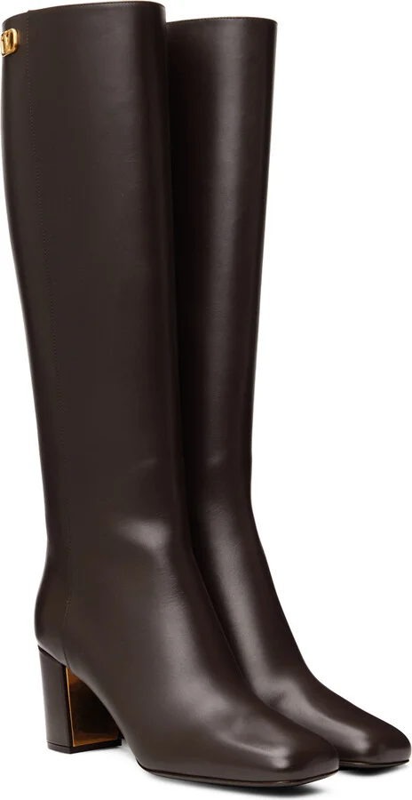 Valentino Garavani Brown Golden Walk Boots - Image 4