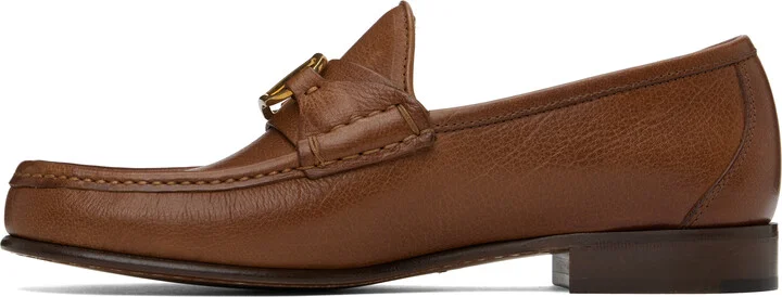 Valentino Garavani Brown VLogo Signature Buffalo Loafers - Image 3