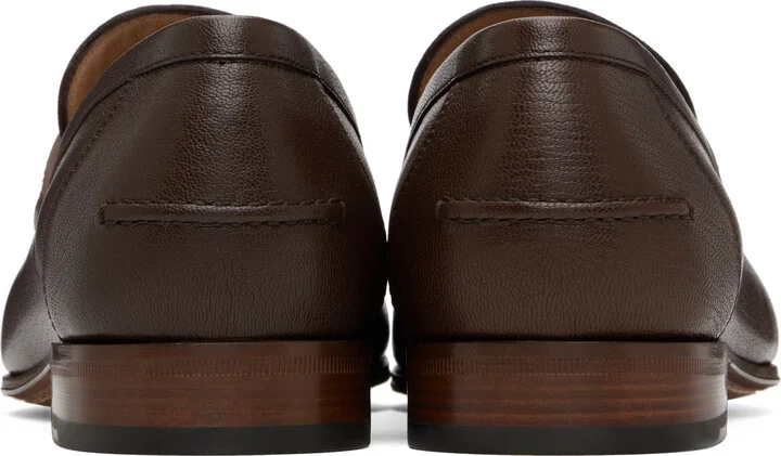 Valentino Garavani Brown VLogo Signature Kidskin Loafers - Image 2