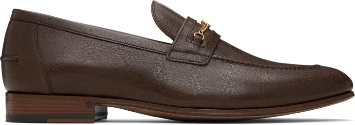 Valentino Garavani Brown VLogo Signature Kidskin Loafers