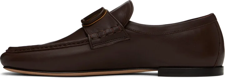 Valentino Garavani Brown VLogo Signature Loafers - Image 3